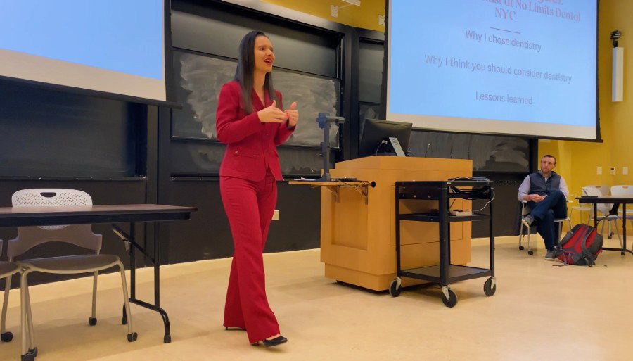 Dr. Nadia Rodriguez speaking at Cornell University